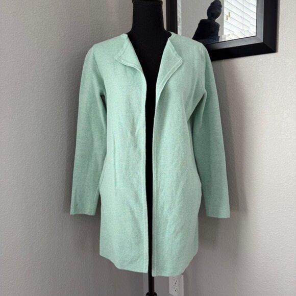 J Crew Vanessa Knit Sweater Cardigan Coatigan Mint Green XS - Picture 2 of 13